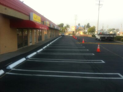 Resurfacing Asphalt Parking Lot and Striping